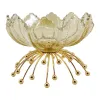 A golden lotus-shaped fruit plate for home living room fruit plate ceramic decoration Item Picture